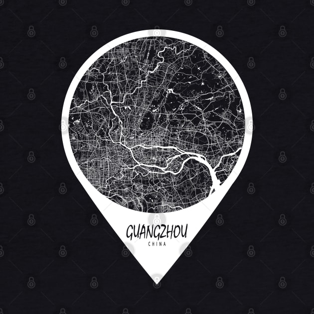 Guangzhou, China City Map - Travel Pin by deMAP Studio